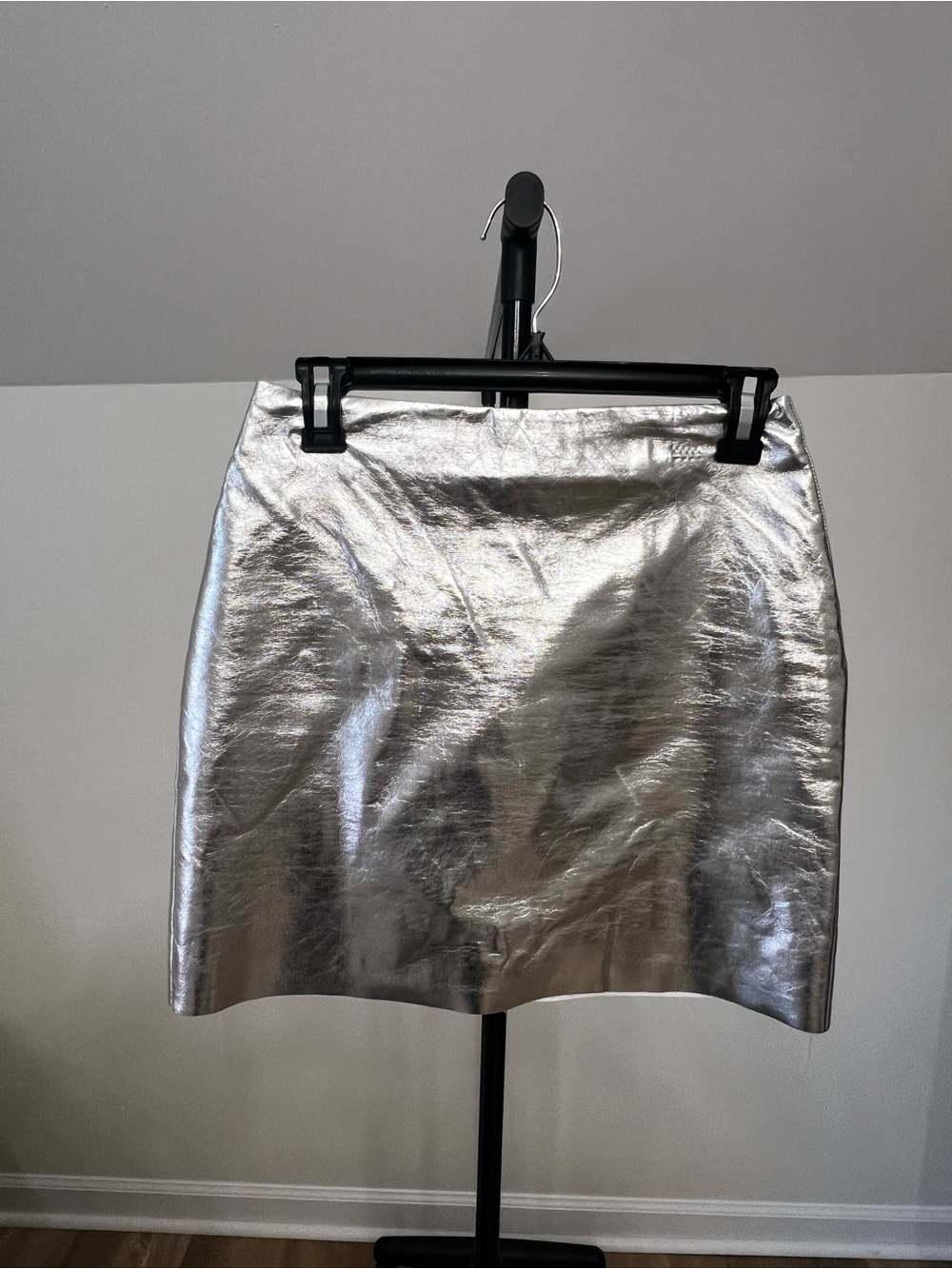 H&M Silver Metallic Mini Skirt